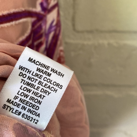 Ivy Jane velvet burnout blouse mock neck smocked chest and wrist hem - Picture 8 of 10